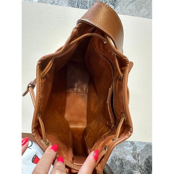 Designer Nina Ricci Bucket Bag, Full Leather, Milk Chocalate Brown Color - Picture 4 of 9